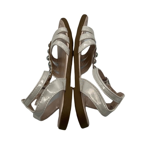 The Children's Place White Embellished Ankle Strap Sandals Size 9 Toddler Girl - Picture 6 of 10
